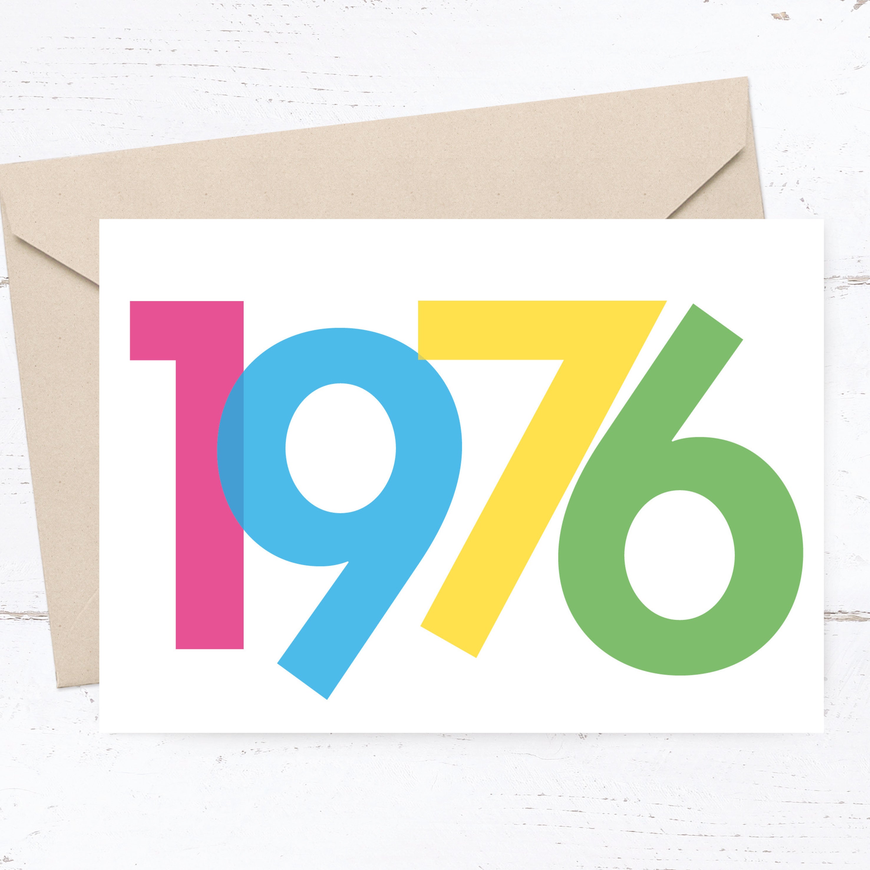 Einladung zum 50. Geburtstag: Jahreszahl 1976